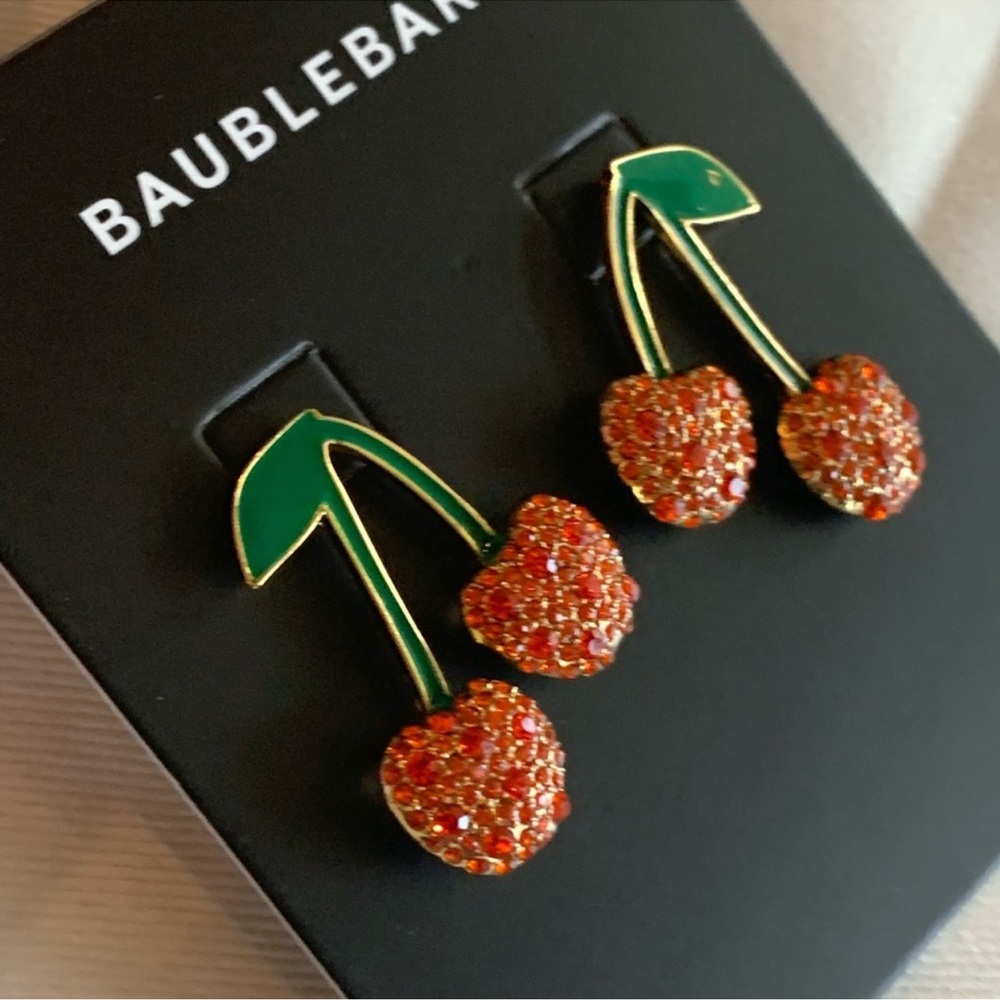 BaubleBar 🍒  Cherry Stud Earrings - Picture 2 of 4